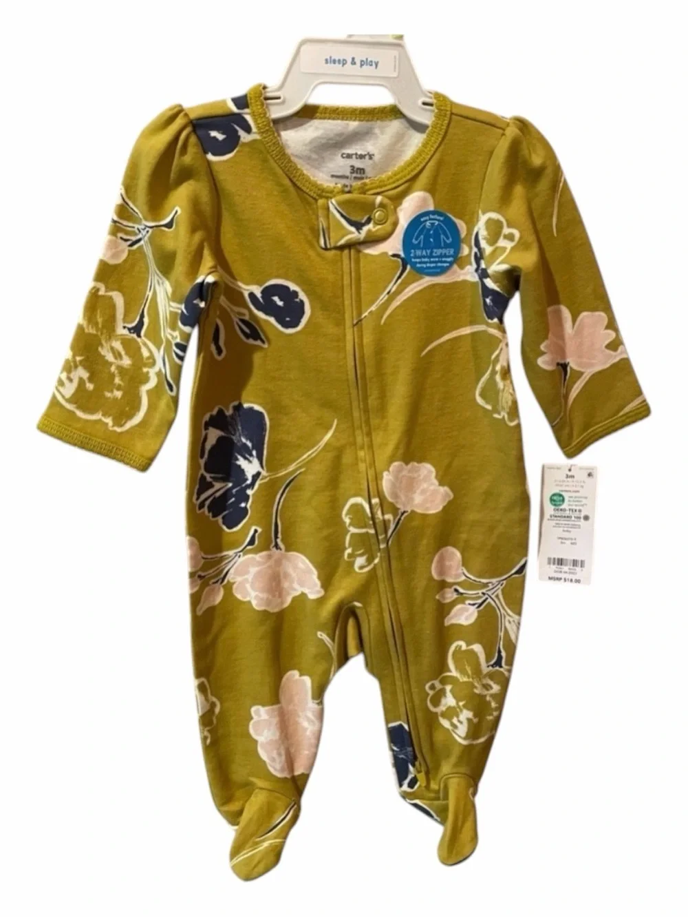 New with tag Carters Brand 2-way zip Sleeper (Size 3 months)